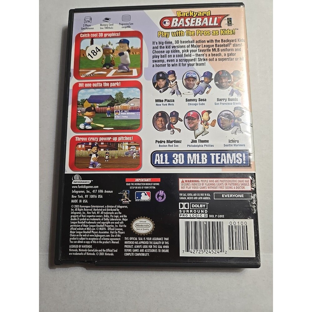 Backyard Baseball (Nintendo GameCube, 2003) Complete CIB Authentic Rare - Tested - Picture 3 of 10